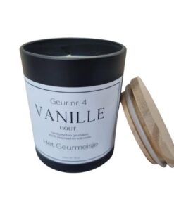 Geurkaars Vanille hout zwart